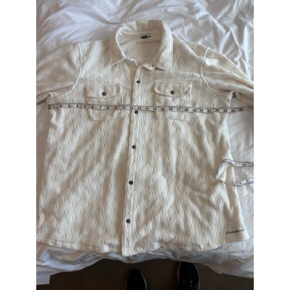 Women’s Ivory Colored Fleece Jacket Eddie Bauer Size 2T XL - Picture 5 of 6